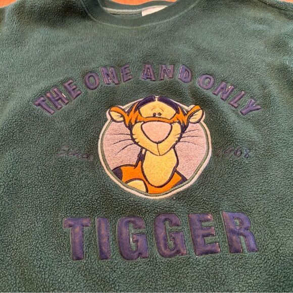 Disney Store Winnie the Pooh Tigger green fleece sweatshirt - Picture 3 of 8